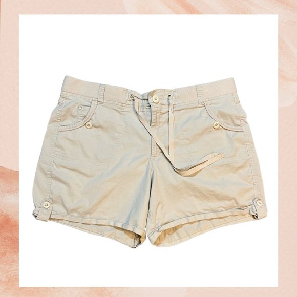 Gloria Vanderbilt Pants - Gloria Vanderbilt Khaki Cuffed Chino Shorts